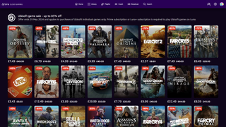 A screenshot of the Amazon Luna web page showing Ubisoft games.