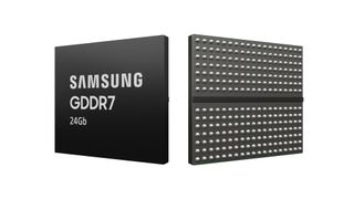 Samsung GDDR7 24Gb memory module shown front and back