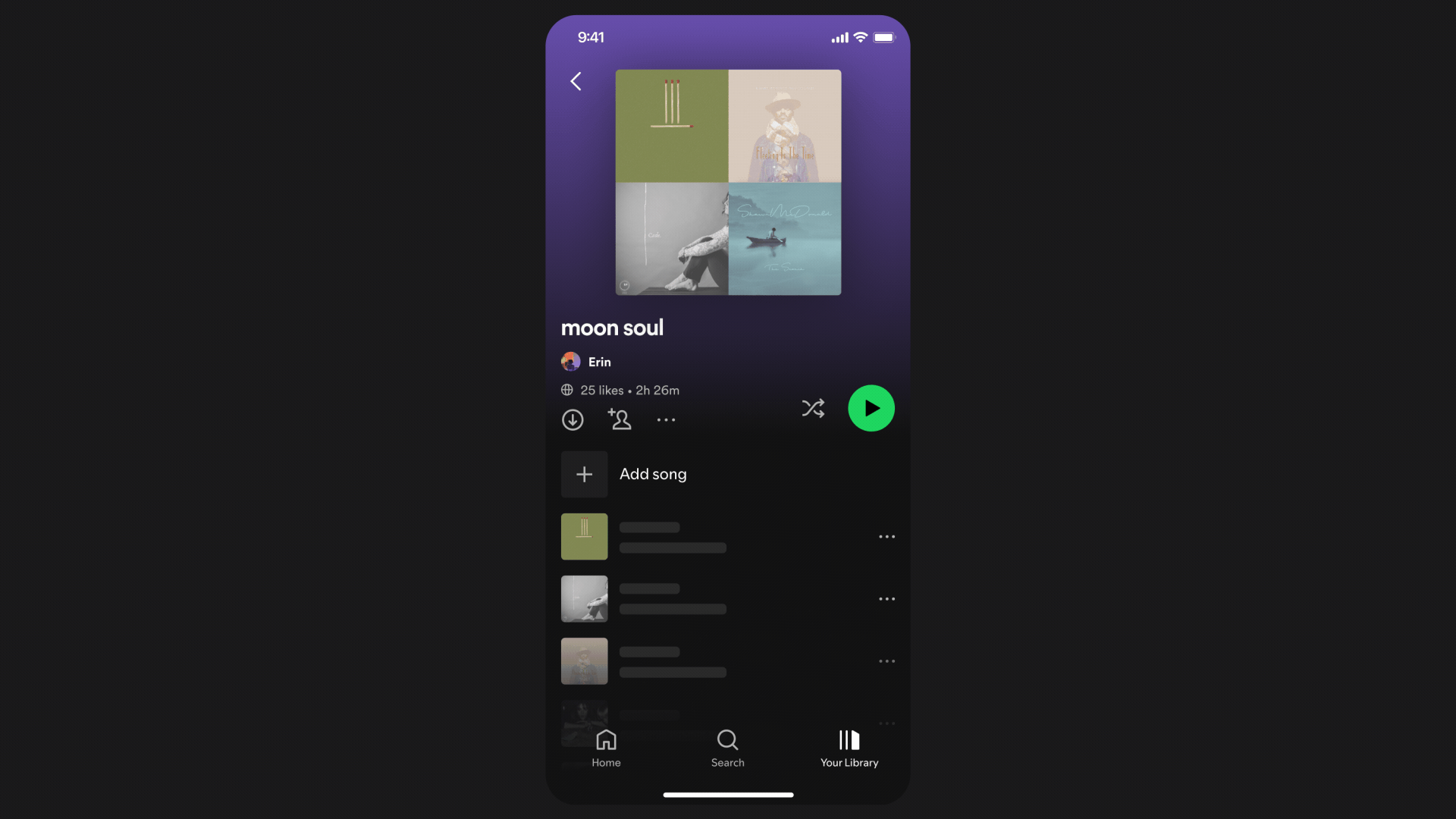 Gif of how to use Spotify's Create Cover Art features for playlists