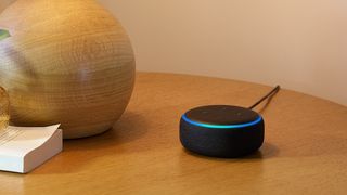 The Amazon Echo dot in black