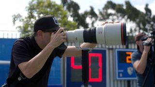 Sony camera being used at an NFL game.