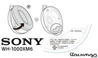 Sony WH-1000XM6 image submitted to the FCC