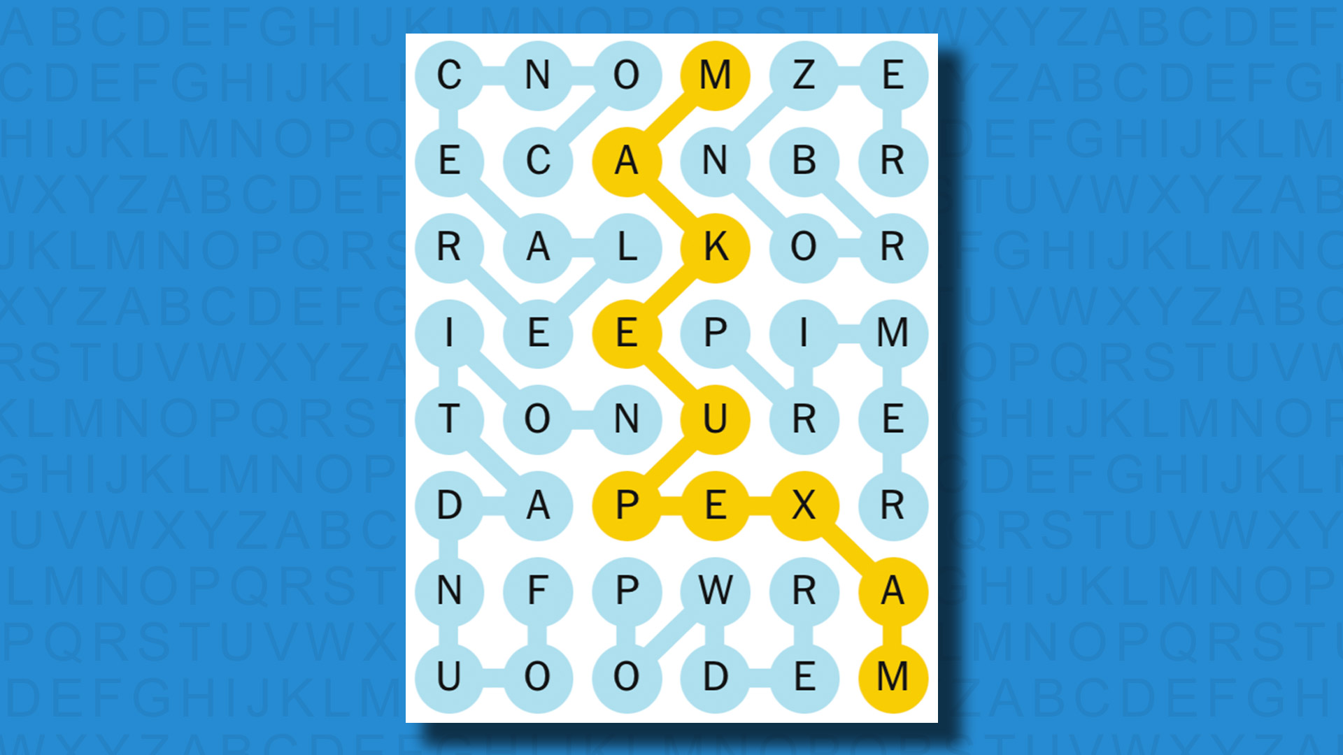NYT Strands answers for game 419 on a blue background