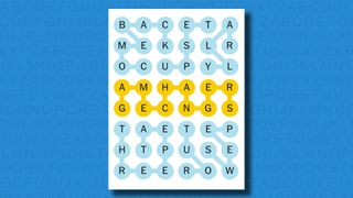 NYT Strands answers for game 398 on a blue background