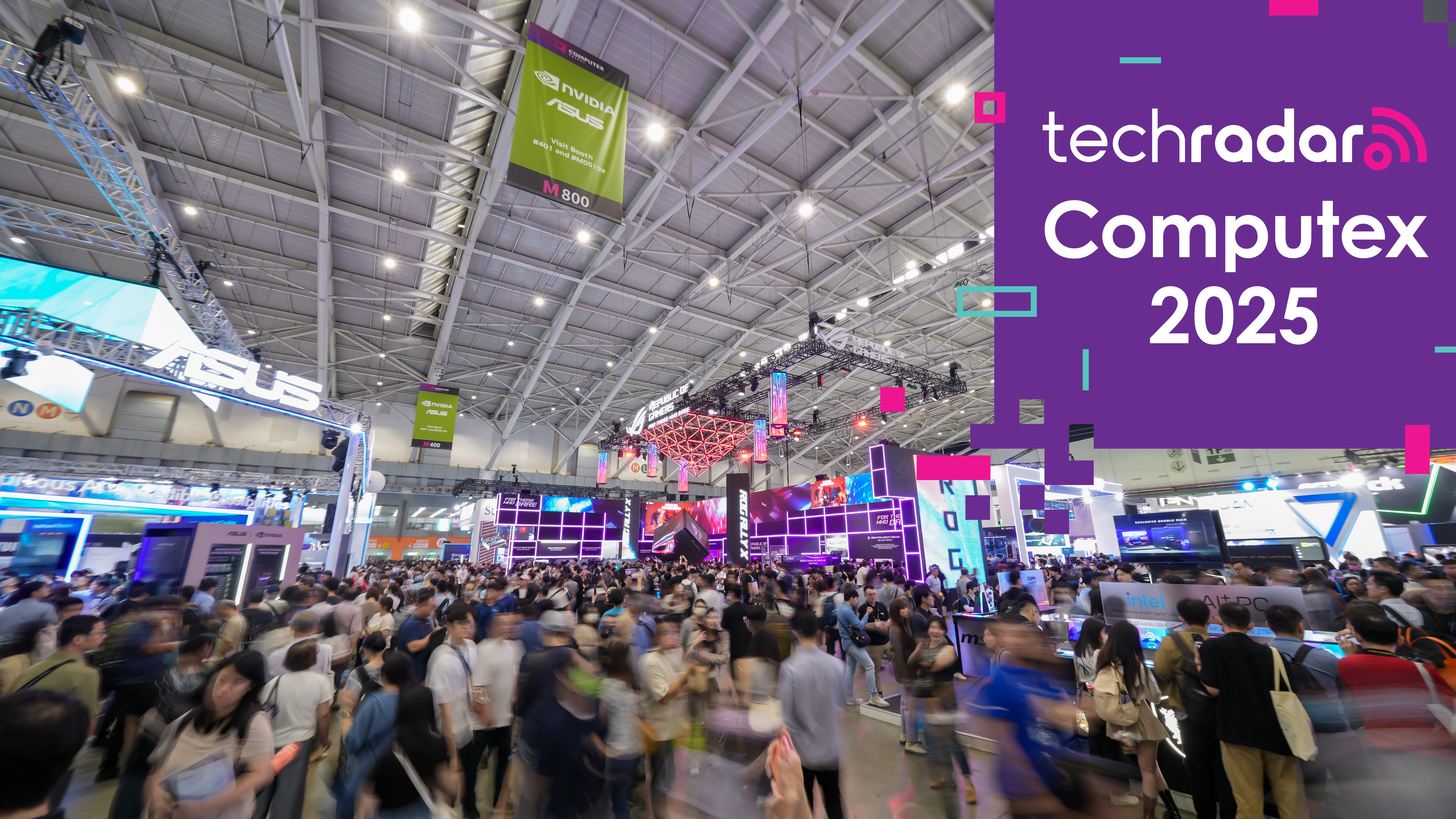 Image of Computex show floor with 'TechRadar Computex 2025' logo