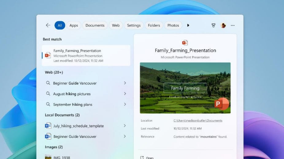 The Windows 11 search box.