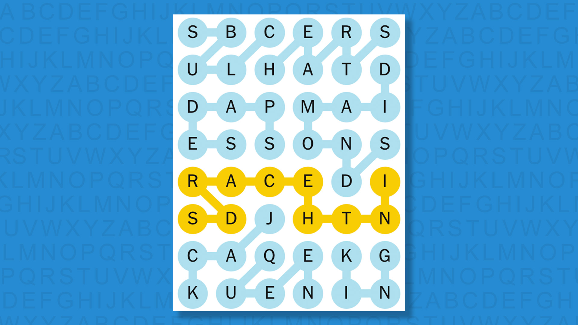 NYT Strands answers for game 574 on a blue background