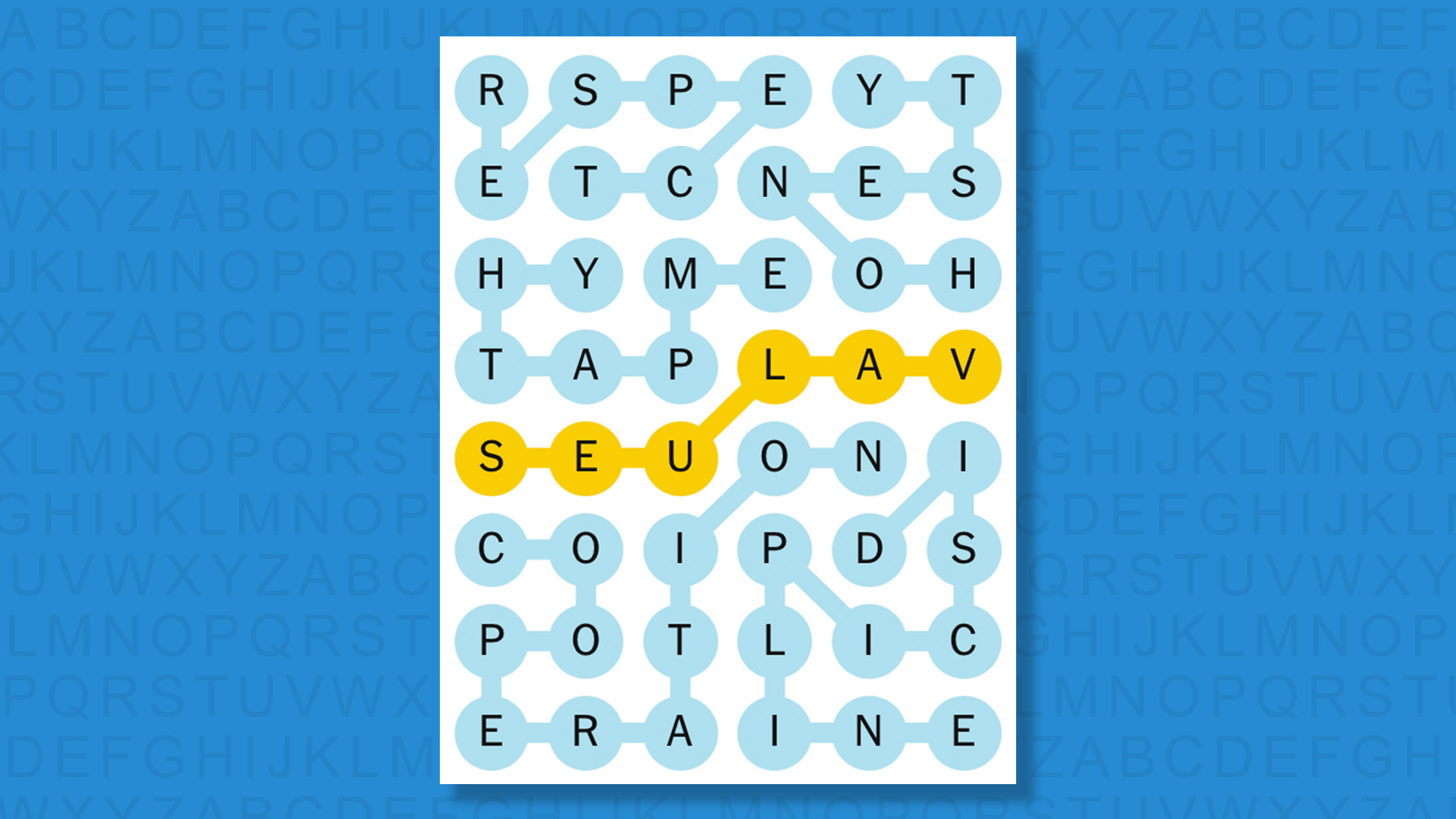 NYT Strands answers for game 576 on a blue background