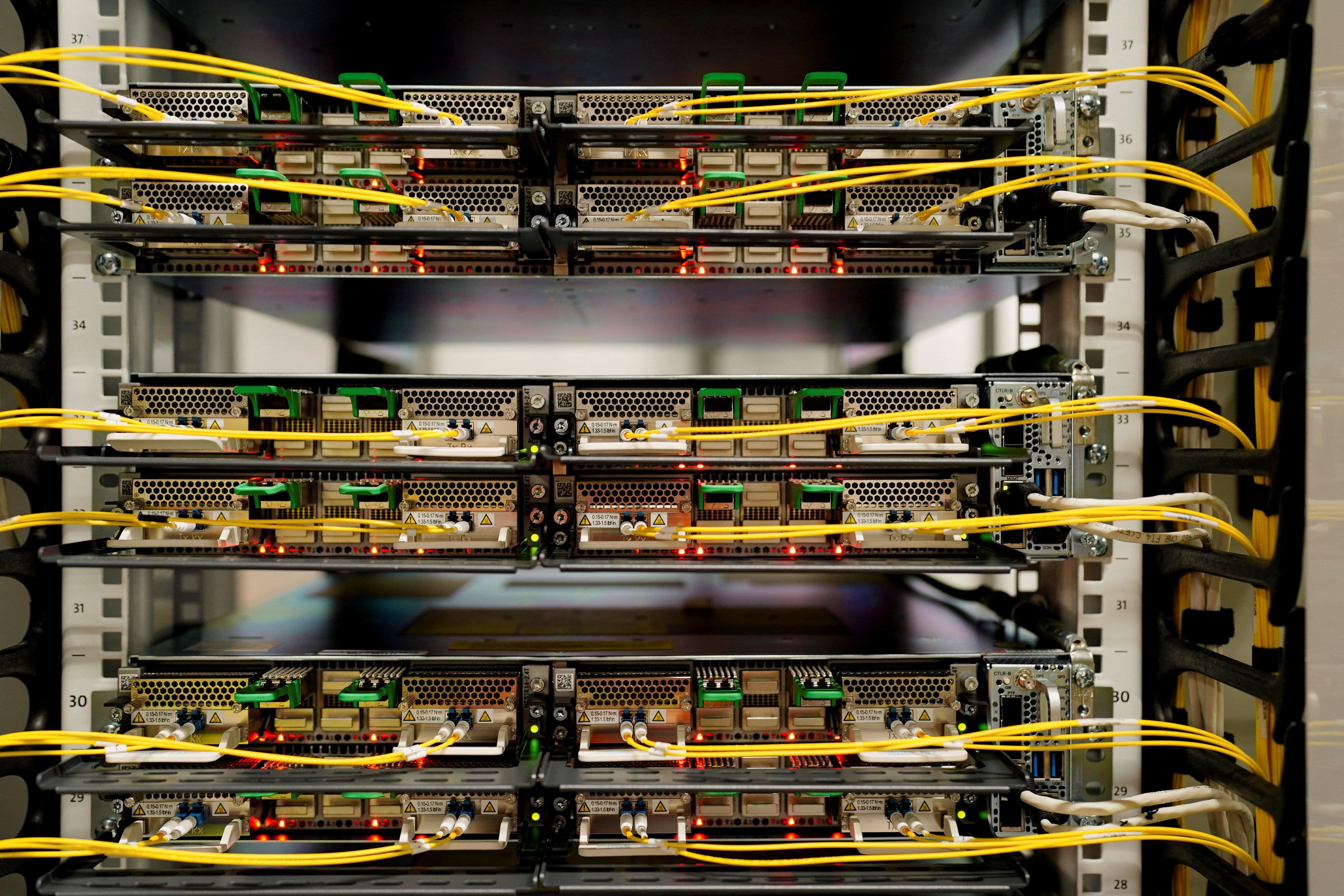 Wiring sits inside of the Data Hall of the Microsoft data center campus, currently under construction, after Microsoft's Vice Chair and President Brad Smith announced a plan to spend $4 billion on an additional artificial intelligence data center, in Mount Pleasant, Wisconsin, U.S., Sept. 18, 2025.