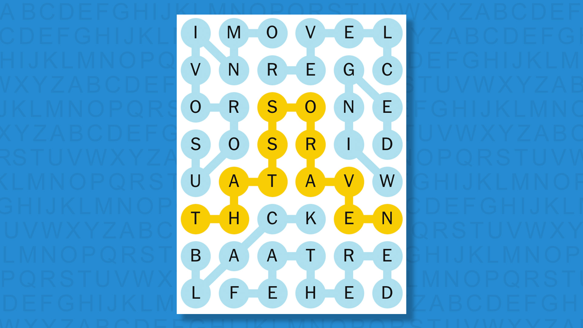 NYT Strands answers for game 605 on a blue background