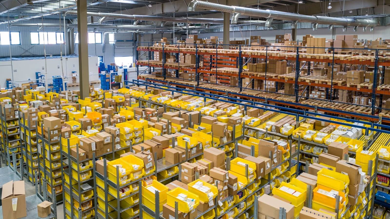 A warehouse filled with packages.