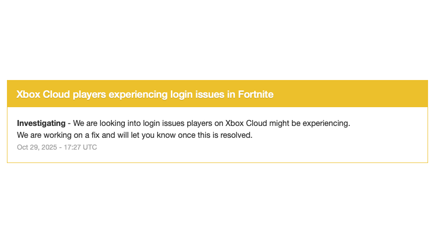 Epic Games Status Page