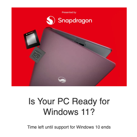 Shot of our Windows 11 upgrade tool