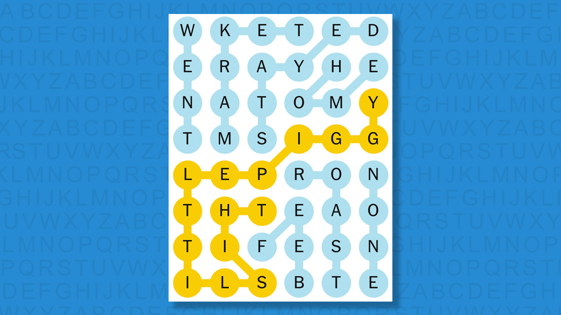 NYT Strands answers for game 610 on a blue background