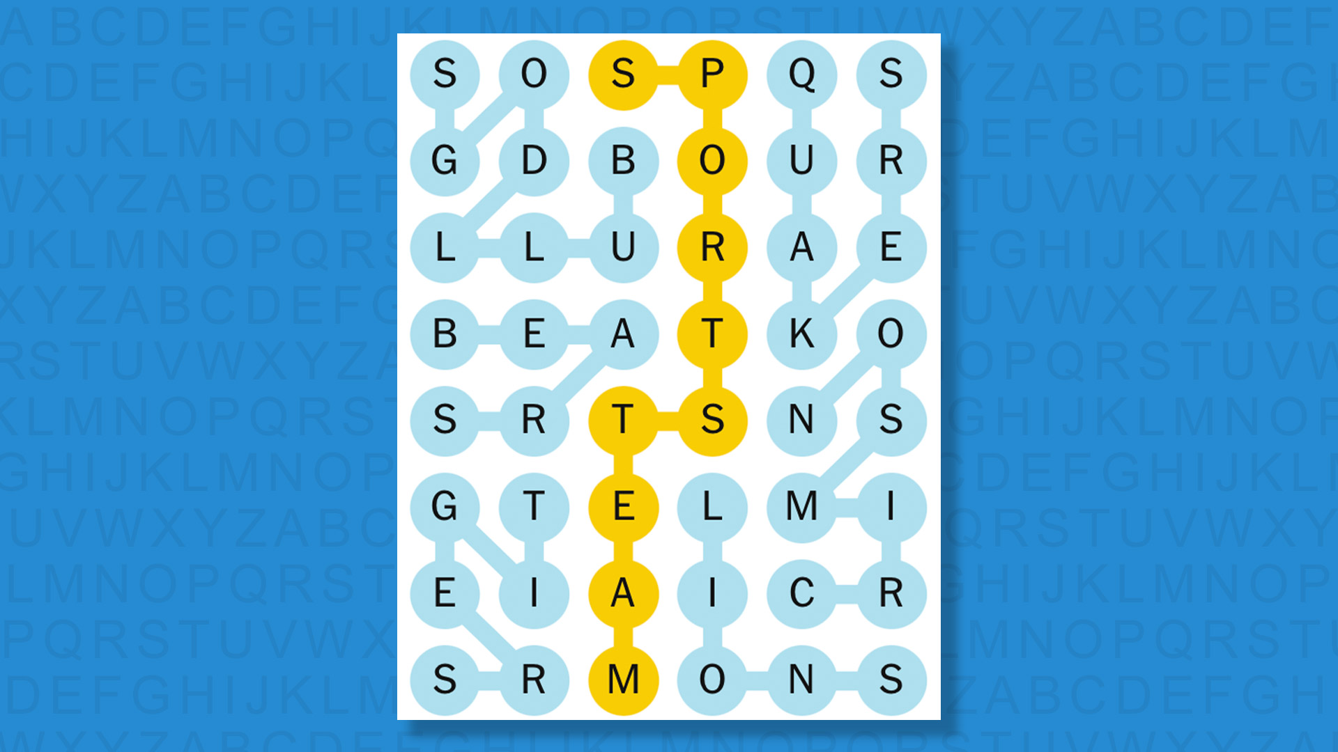 NYT Strands answers for game 629 on a blue background