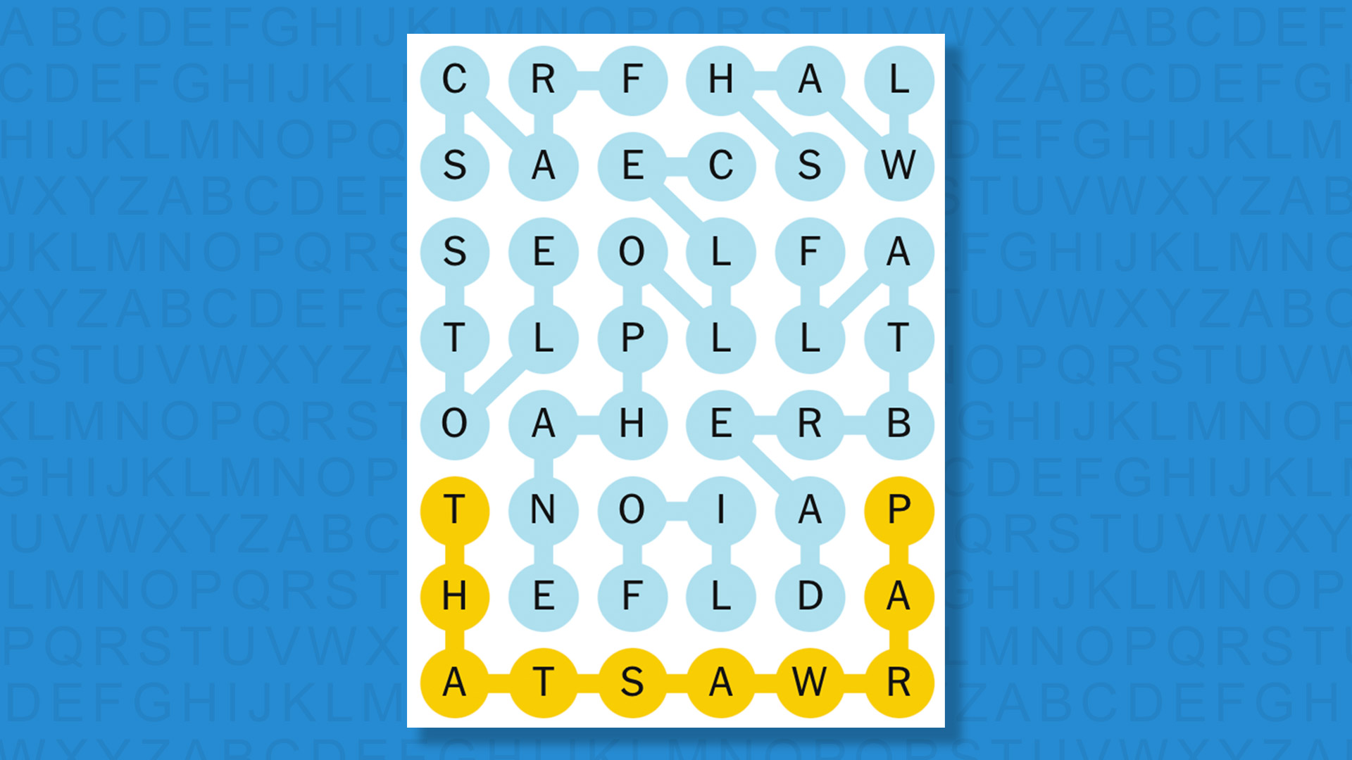 NYT Strands answers for game 623 on a blue background