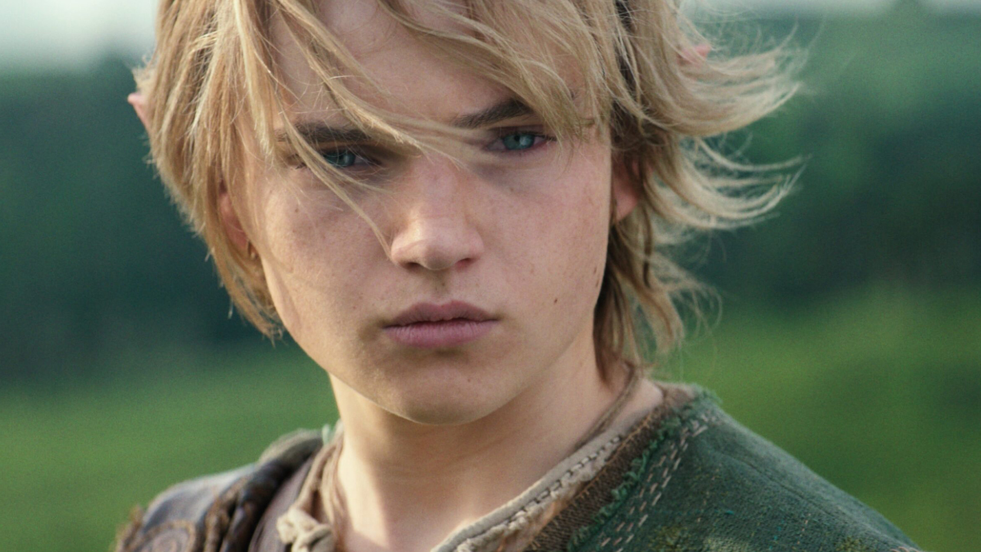 A close up of Benjamin Evan Ainsworth&#039;s Link in The Legend of Zelda movie