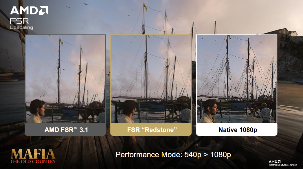 Comparison between previous and new FSR upscaling models