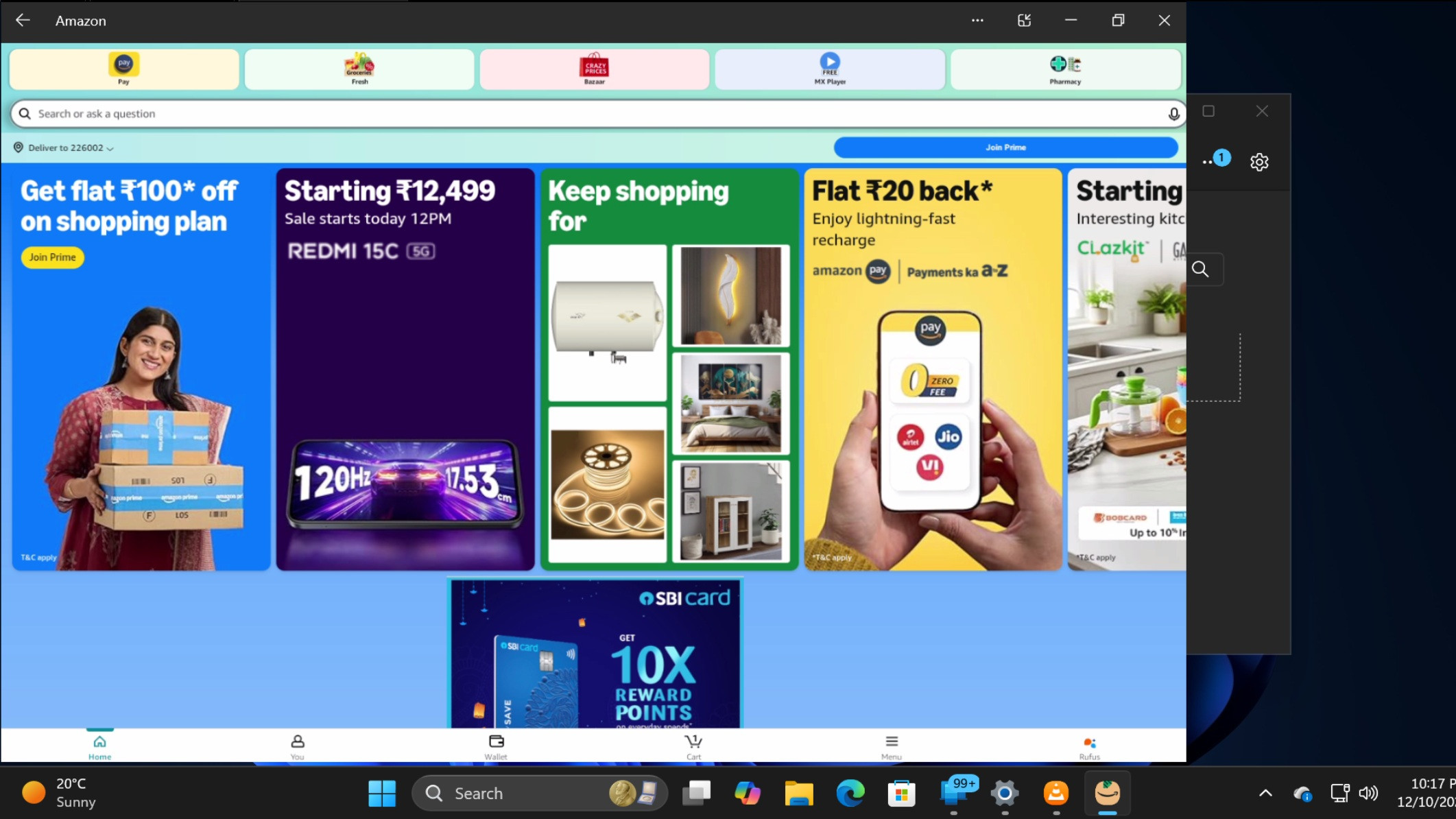 Windows 11 Phone Link with expanded Android app view