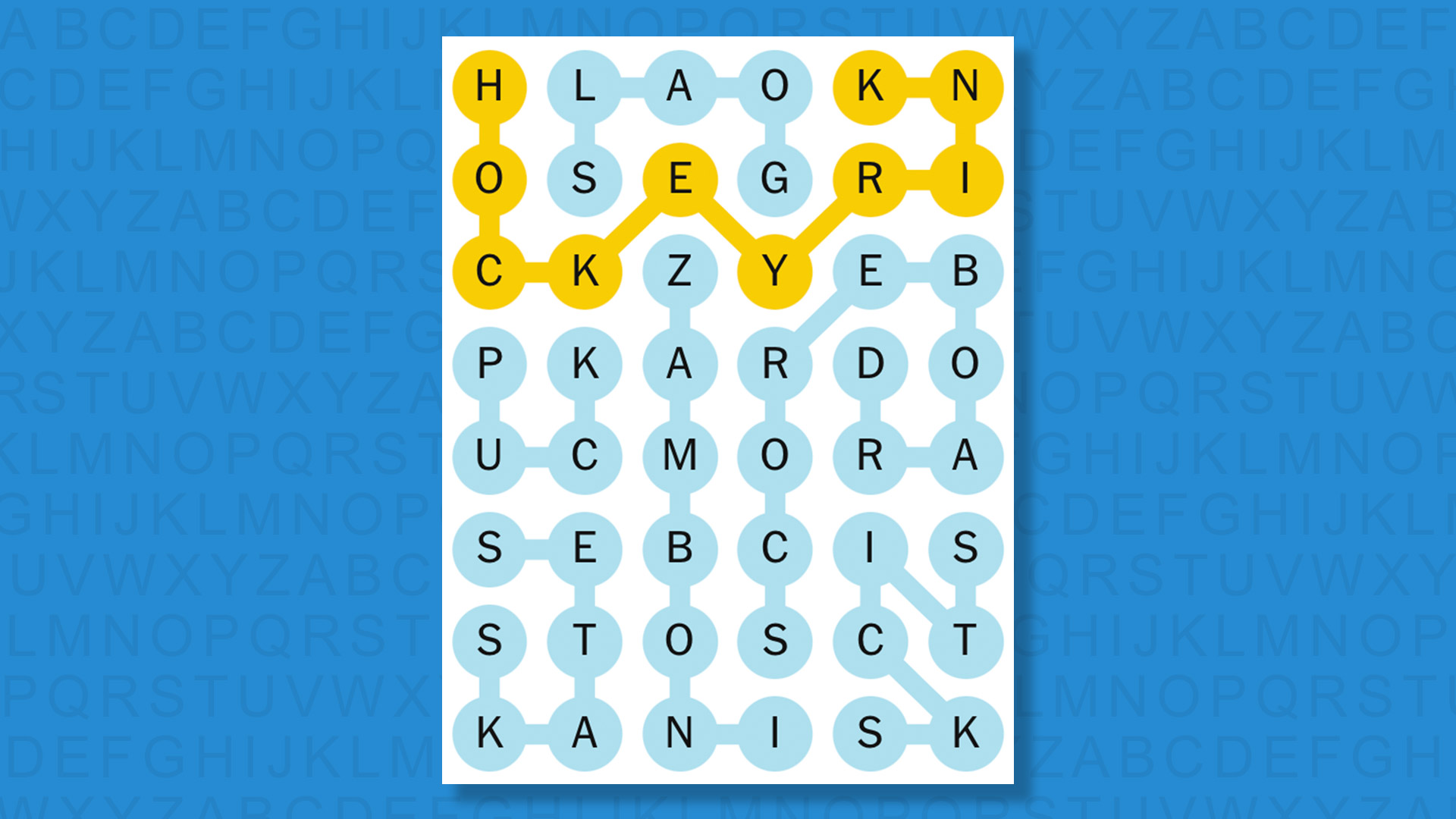 NYT Strands answers for game 638 on a blue background