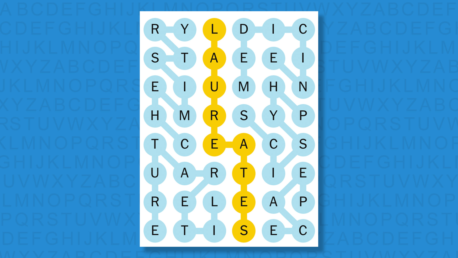 NYT Strands answers for game 647 on a blue background