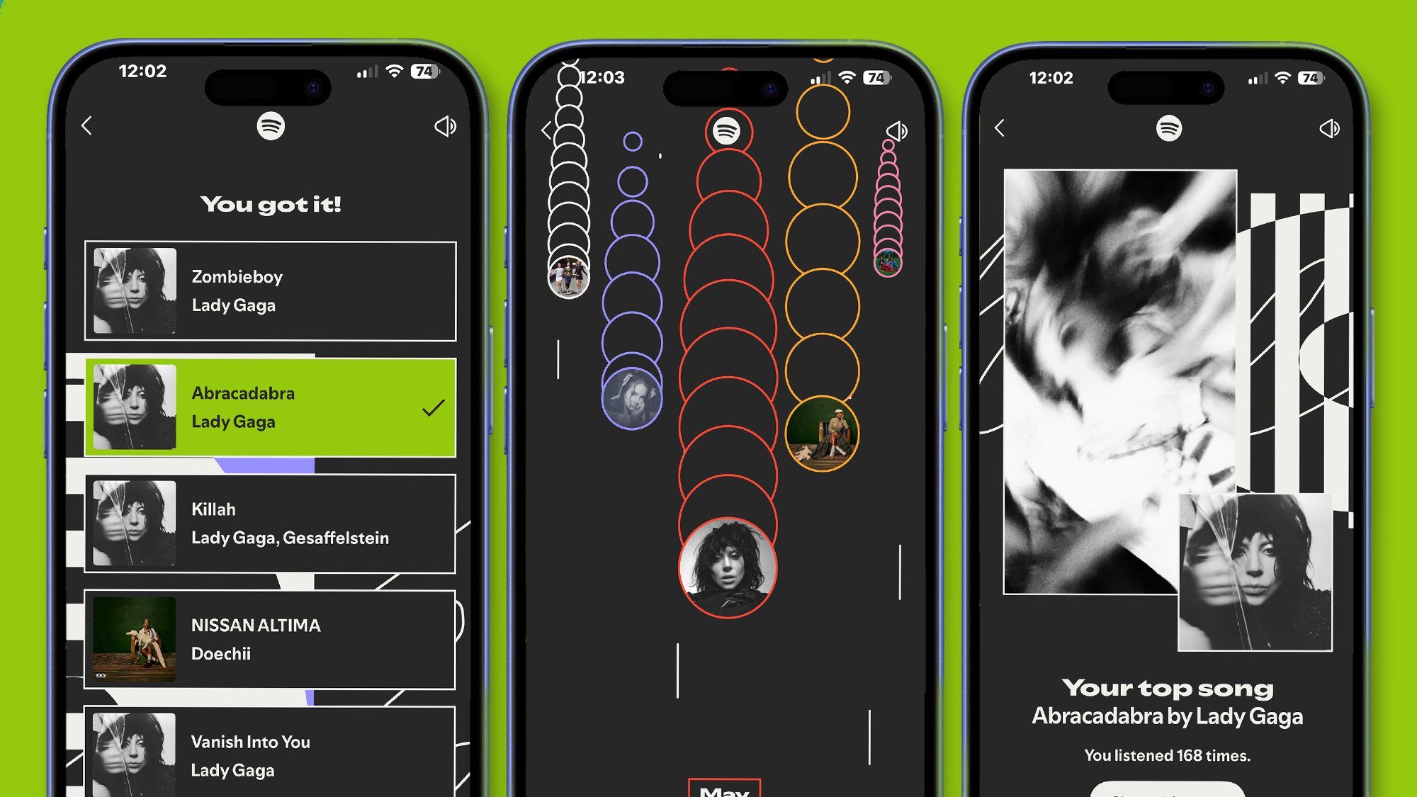 Spotify Wrapped 2025 stats showing Top Song Quiz and Top Artist Sprint