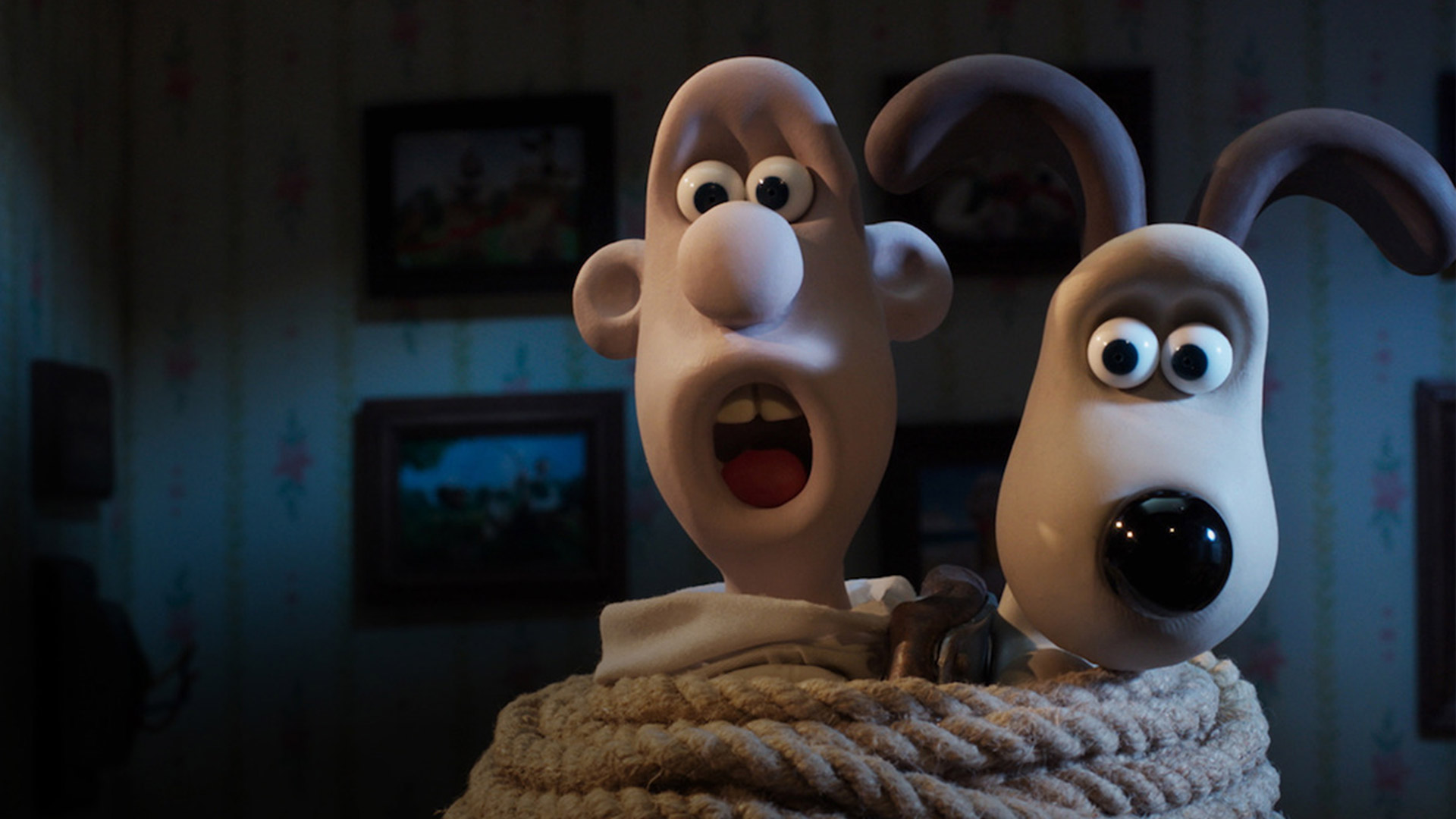 Wallace and Gromit tied up in Vengeance Most Fowl