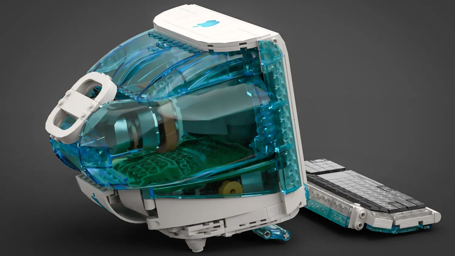 iMac G3 Lego set concept side view showing translucent panel