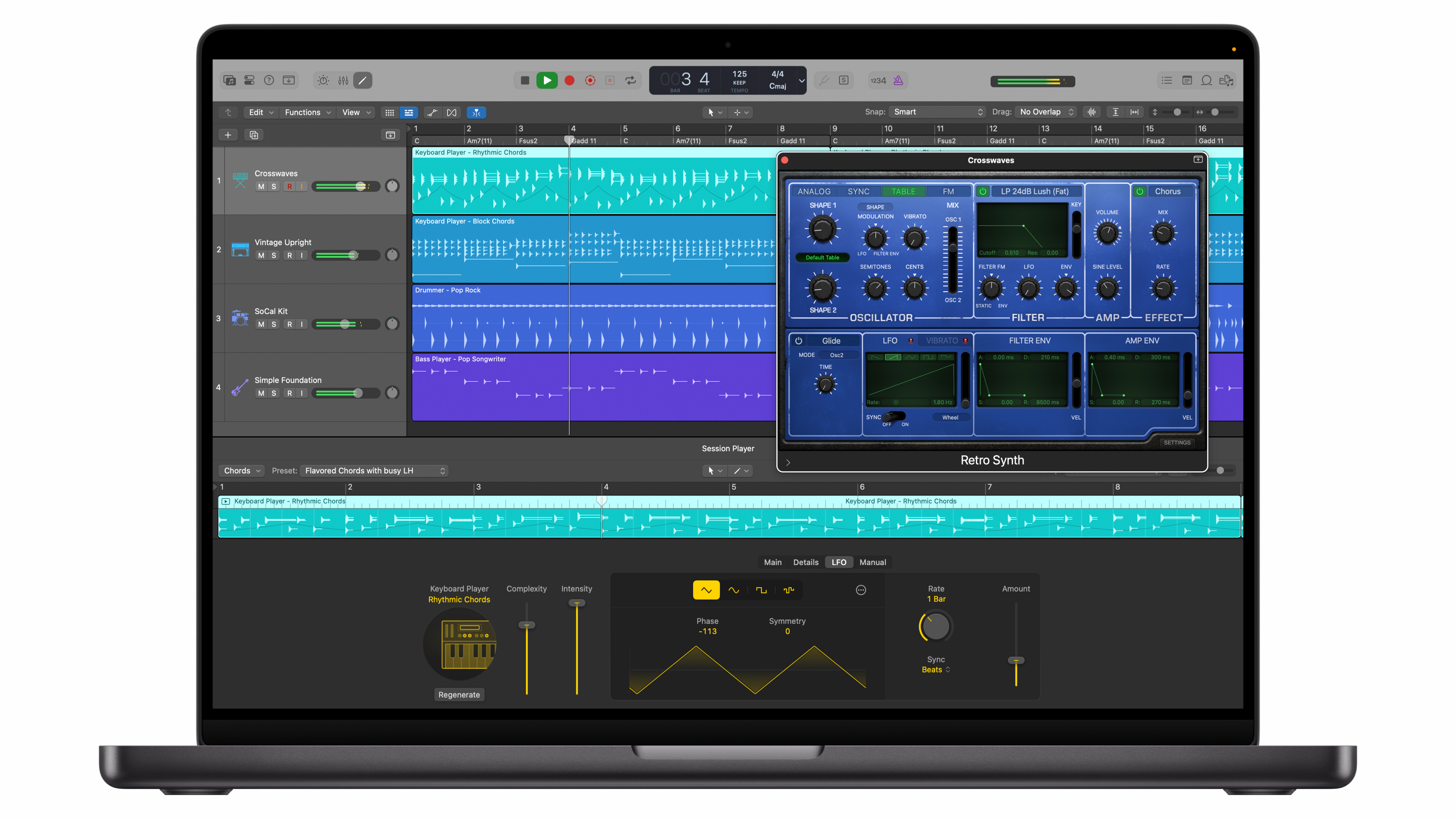 Logic Pro on MacBook Pro