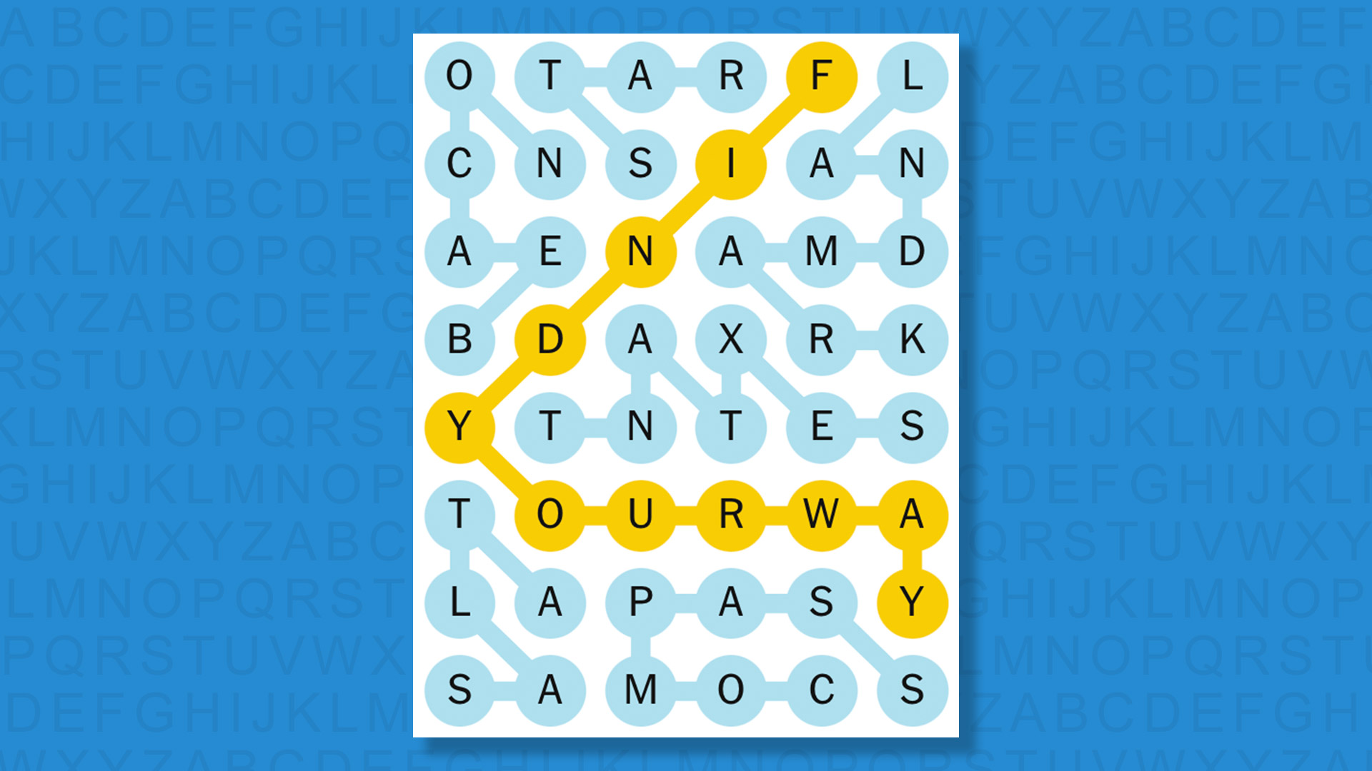 NYT Strands answers for game 698 on a blue background