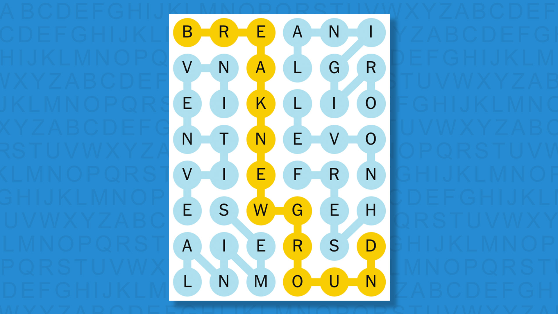 NYT Strands answers for game 671 on a blue background