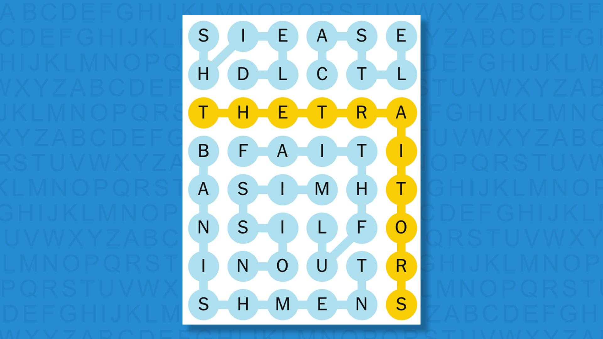 NYT Strands answers for game 676 on a blue background