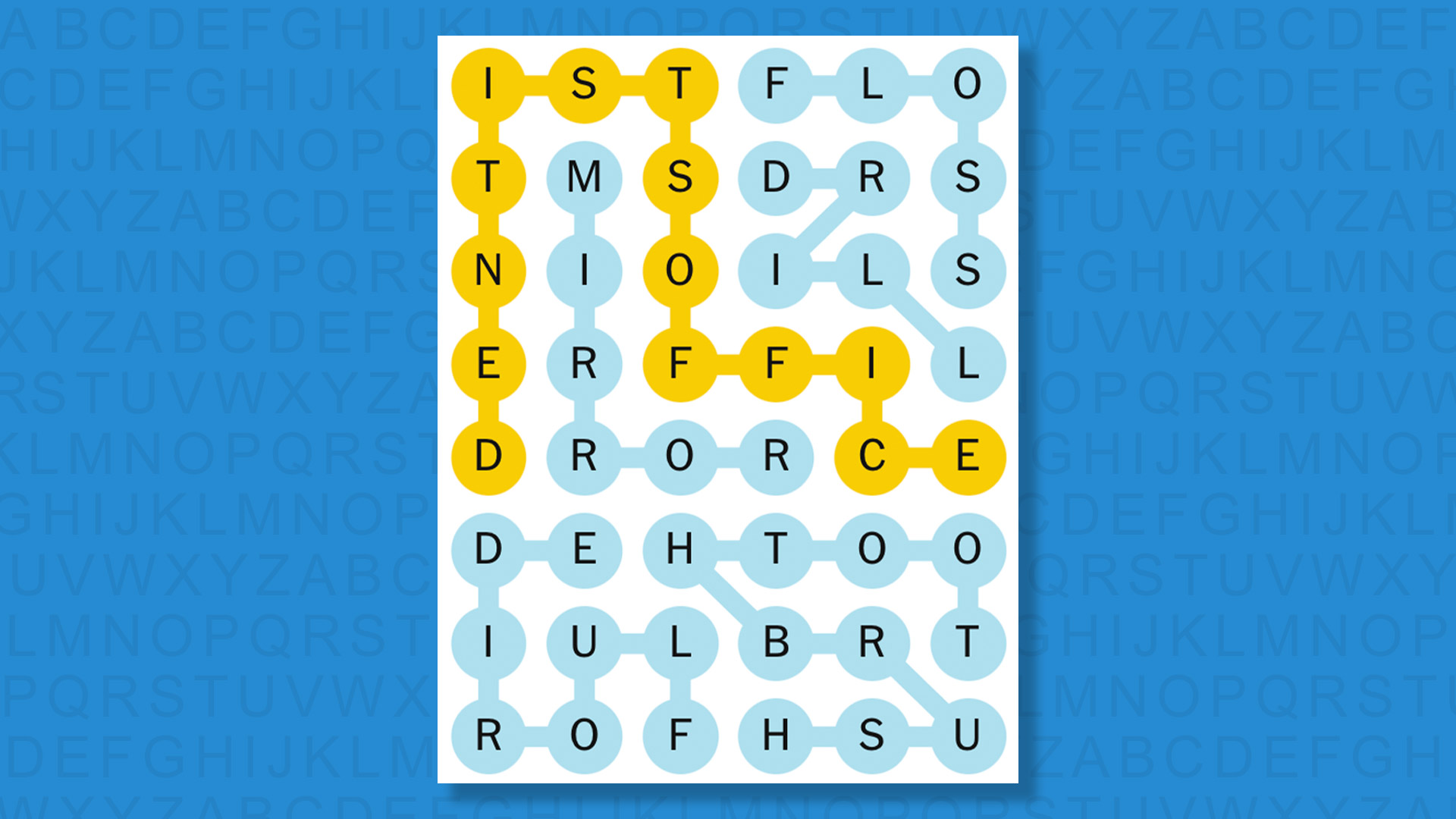 NYT Strands answers for game 675 on a blue background