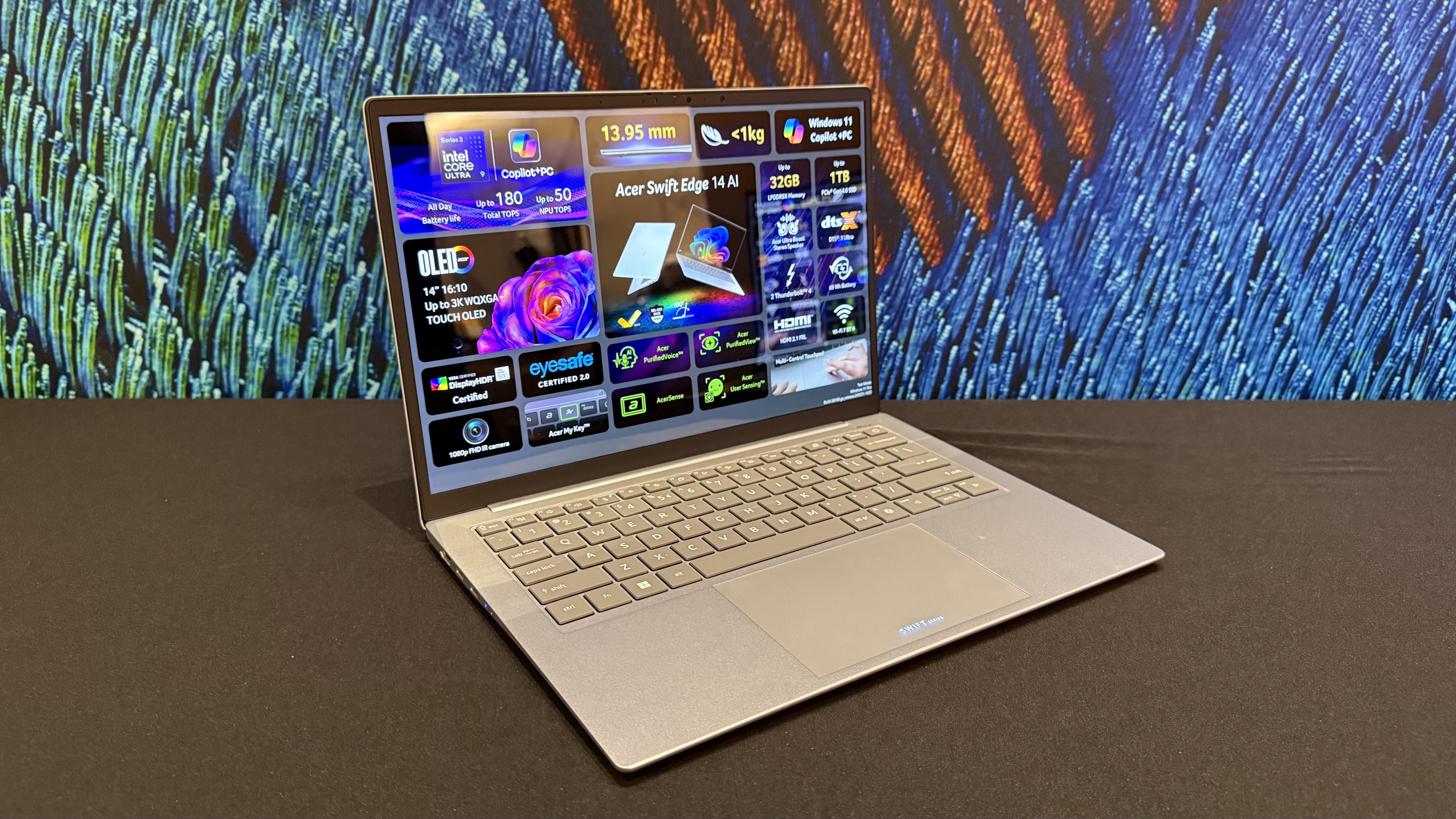 A laptop on display at CES 2026