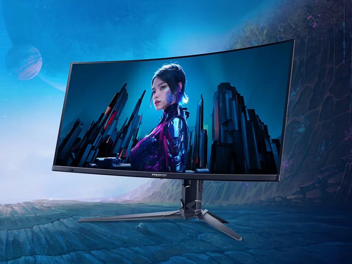 A mockup of a curved gaming monitor by Acer unveiled at CES 2026