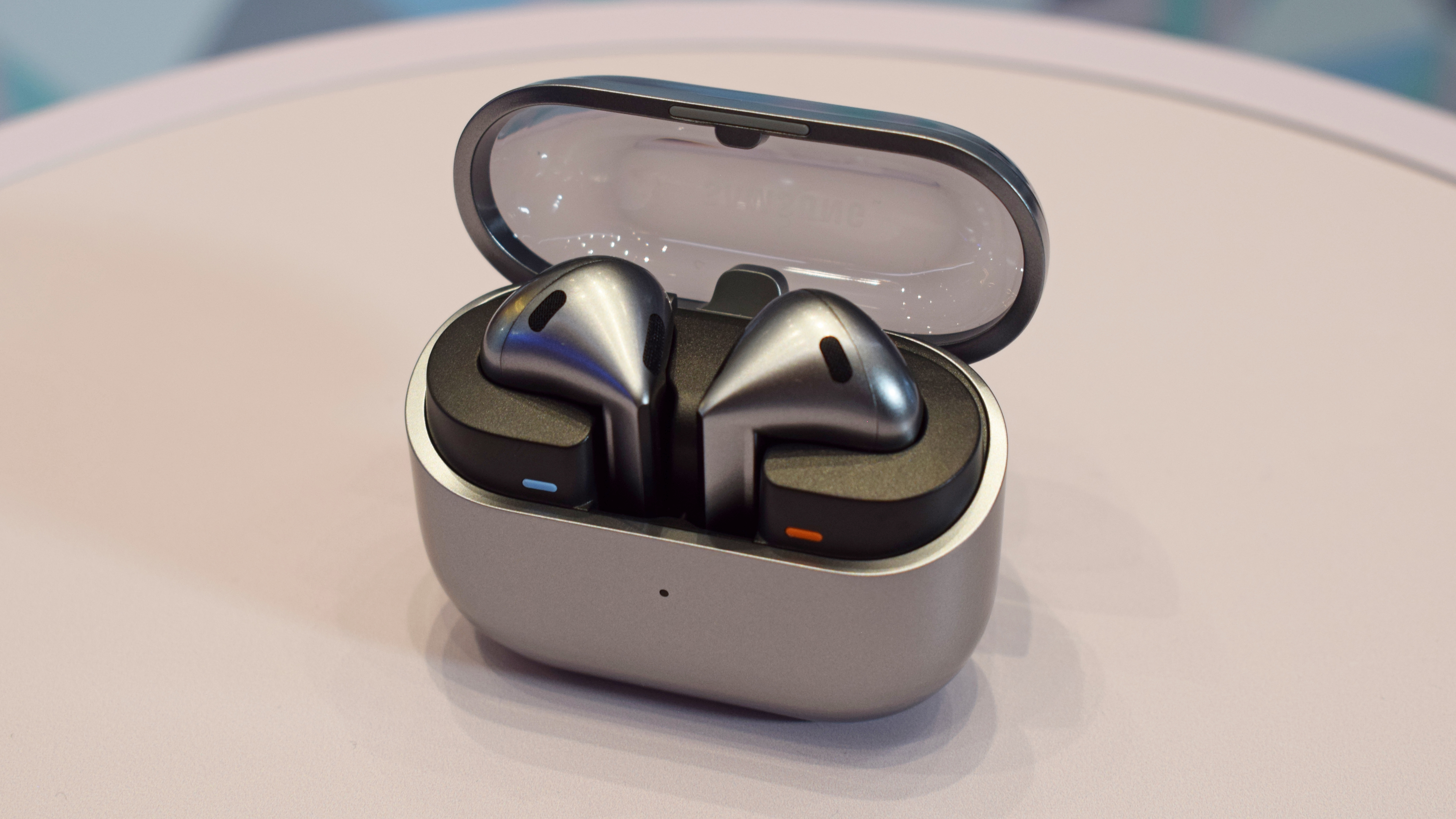 Samsung Galaxy Buds 3 Pro in their case