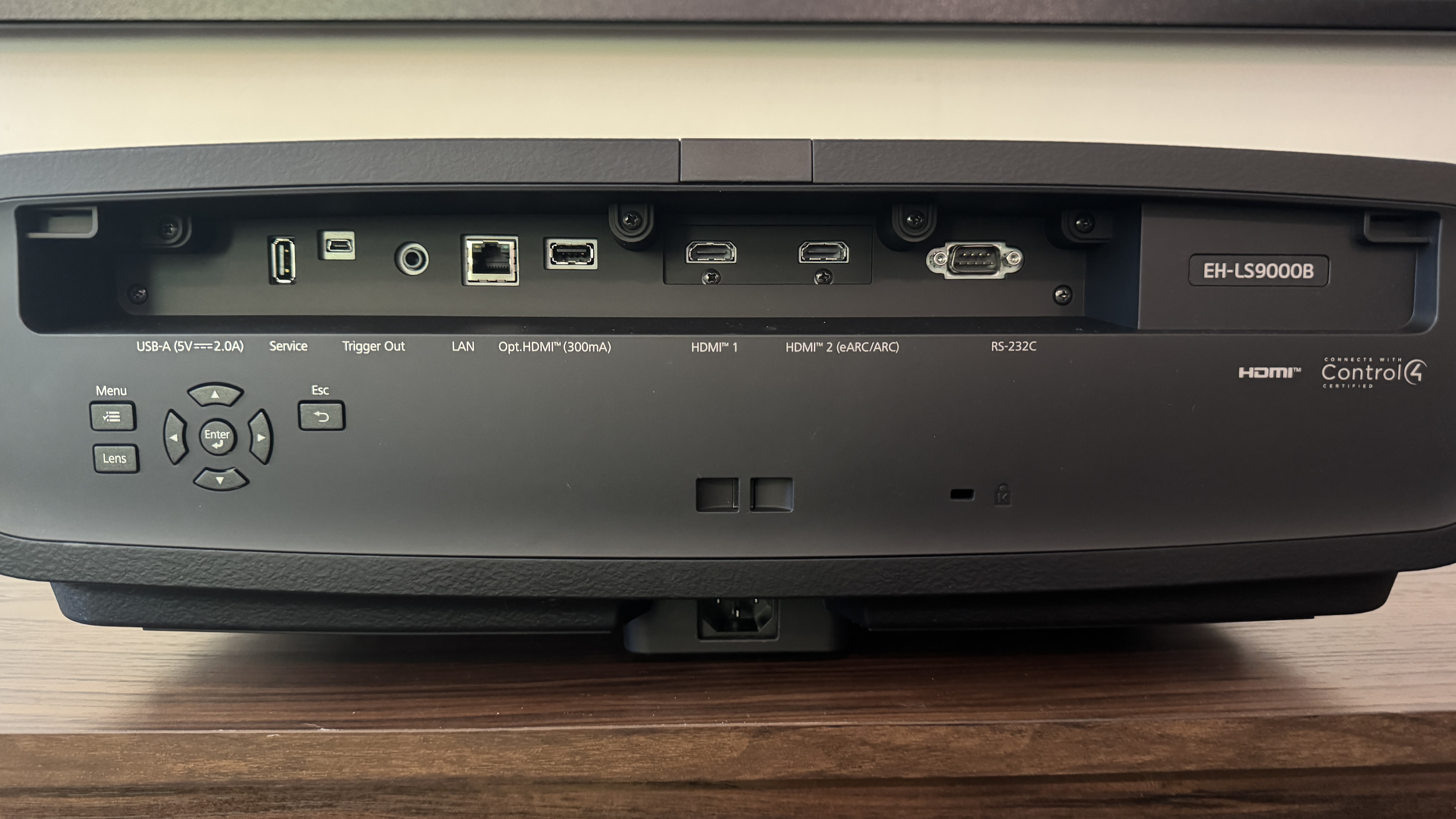 Epson Pro Cinema LS9000 rear panel ports and controls