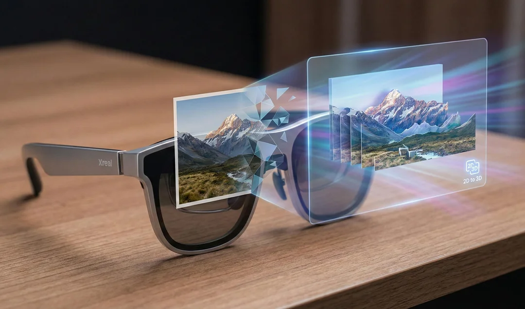 An image showing how Xreal Real 3D works