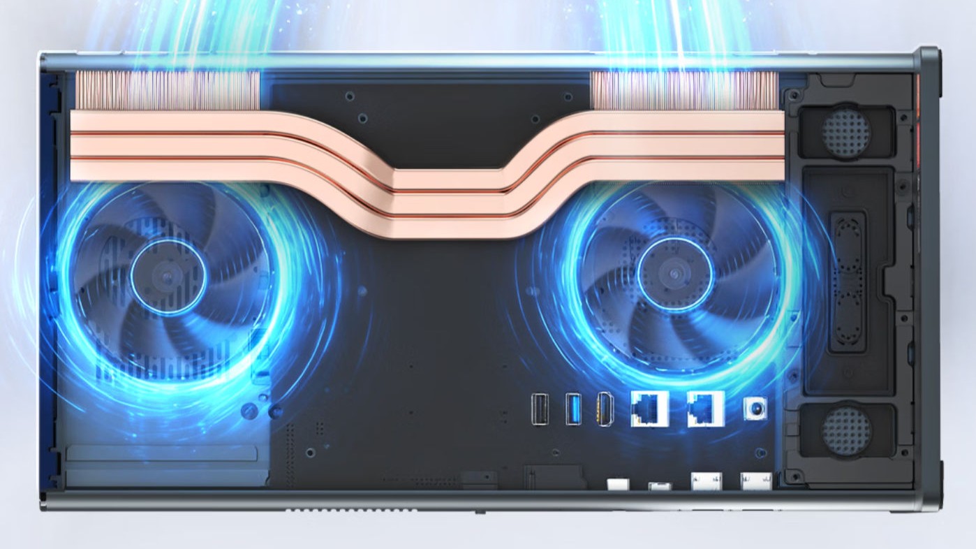 Render of hardware components in AideaOne R27 PC