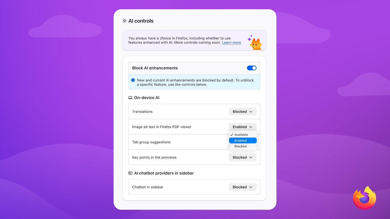 Introducing AI controls in Firefox - YouTube