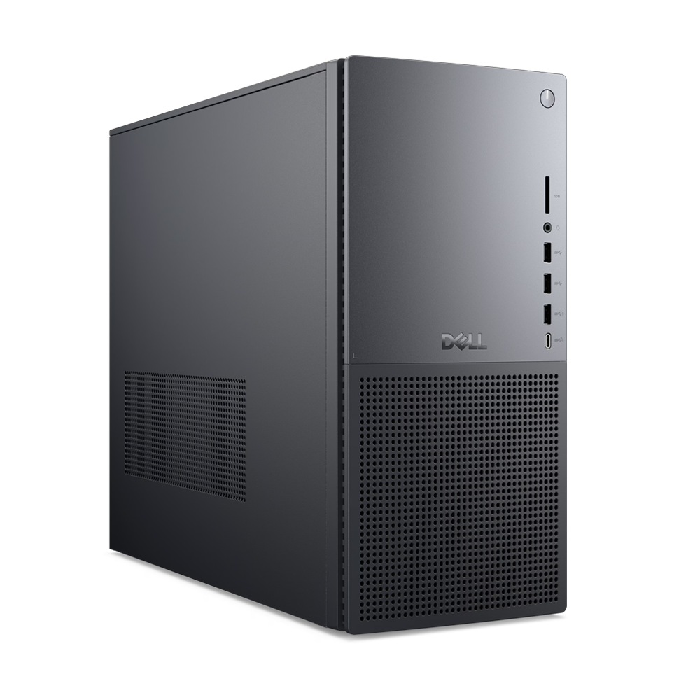 A Dell Tower Plus against a white background