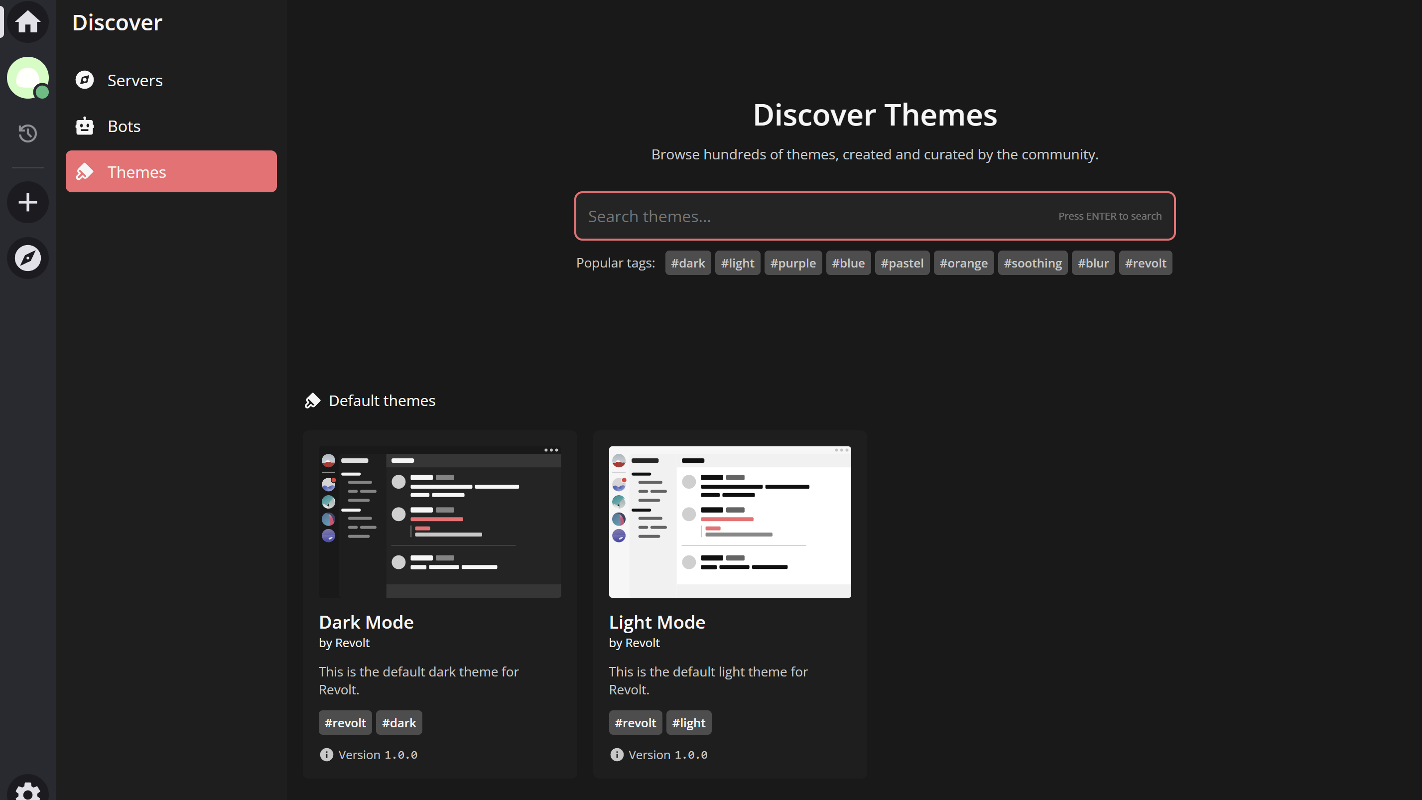 Screenshot of Stoat's user interface