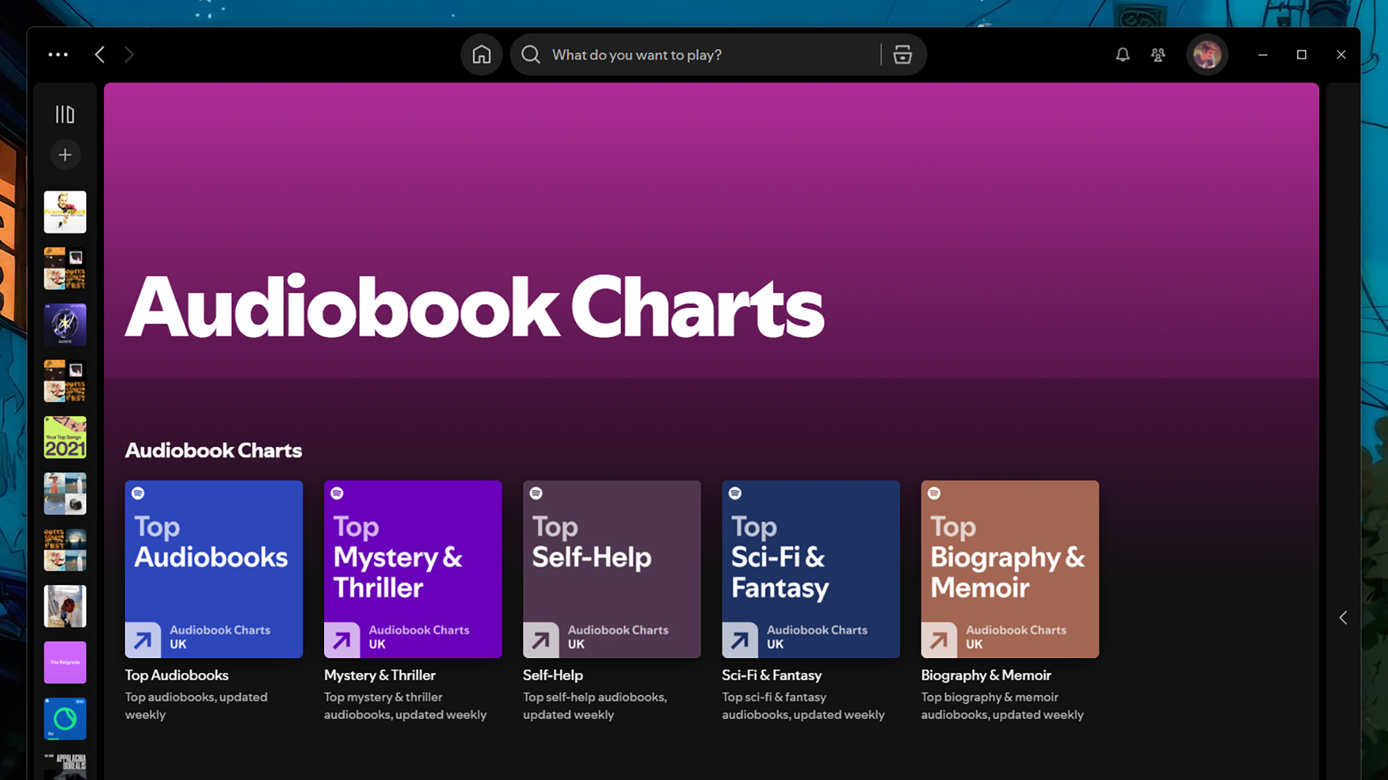 Spotify Audiobook Charts