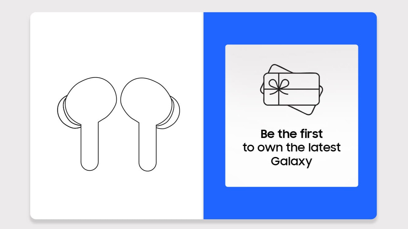 An outlined image of the Samsung galaxy Buds 4