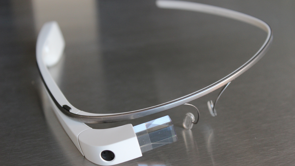 Google Glass headset on tabletop
