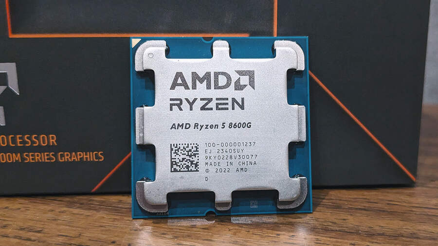 An AMD Ryzen 5 8600G processor on a table