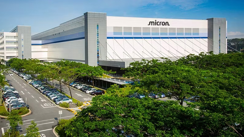 Micron building shown with a car park to the side