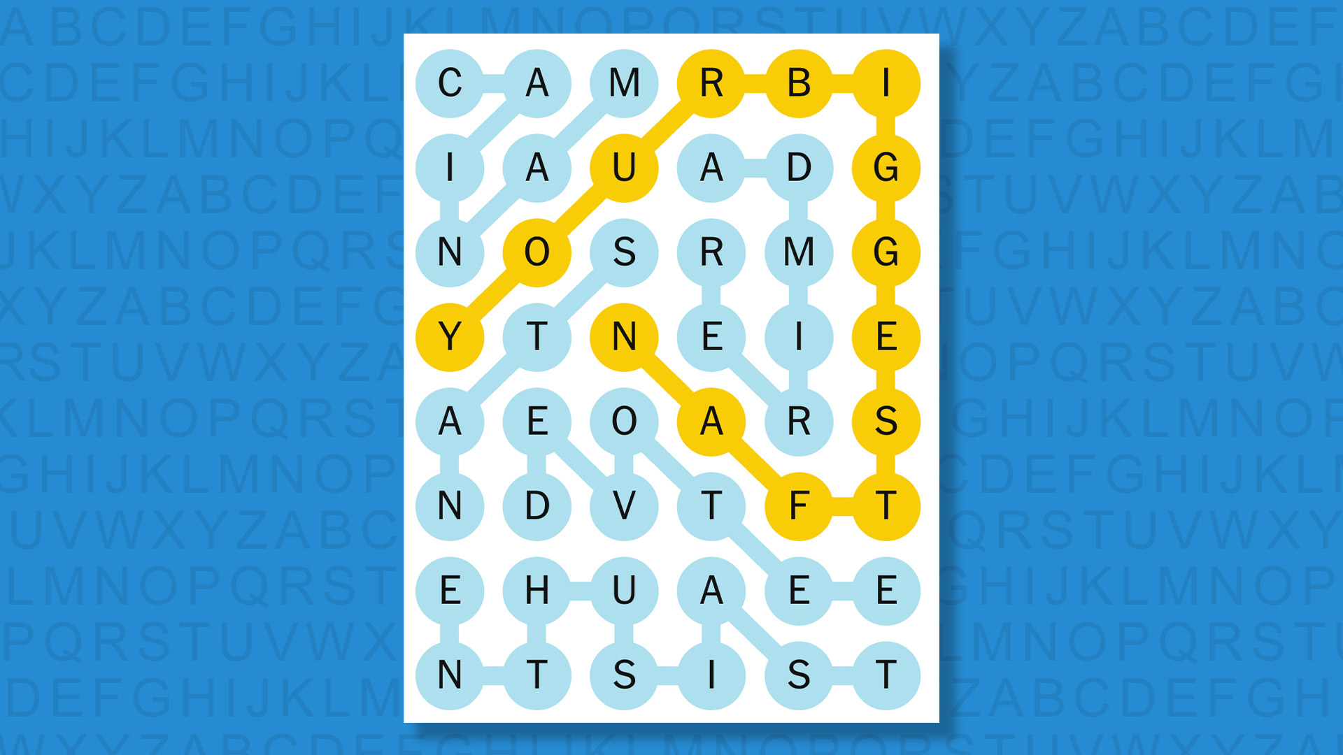 NYT Strands answers for game 733 on a blue background