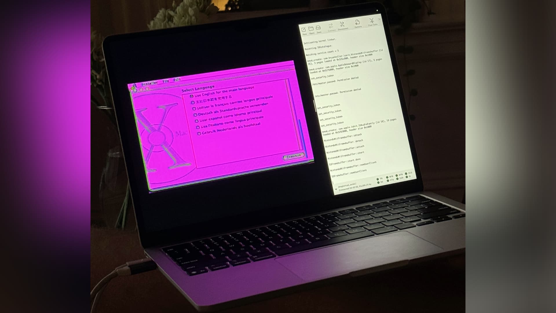 Apple's Mac OS X Cheetah operating system running on a Nintendo Wii games console.
