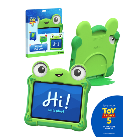 Belkin Disney Pixar Toy Story Ipad A16 Case Kids (11th Generation 2025, 11" / 10th Generation 2022, 10.9") - Lilypad Inspired, Shockproof Protective Cover With Handle &amp;amp; Kickstand, Durable Non-Toxic